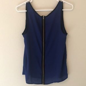 Back Zipper Flowy Tank Top